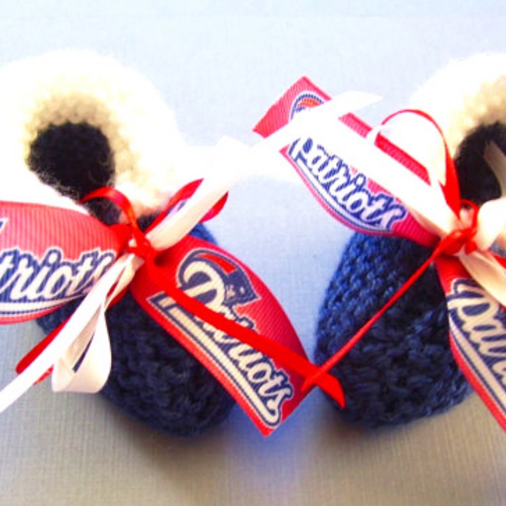 New England PATRIOTS Football Handmade Baby Booties *NEW*